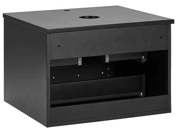 Badrumsskåp Väggmonterat Svart MDF-stomme 60 x 52 cm Räfflad Front med 1 Låda Förskuret Hål