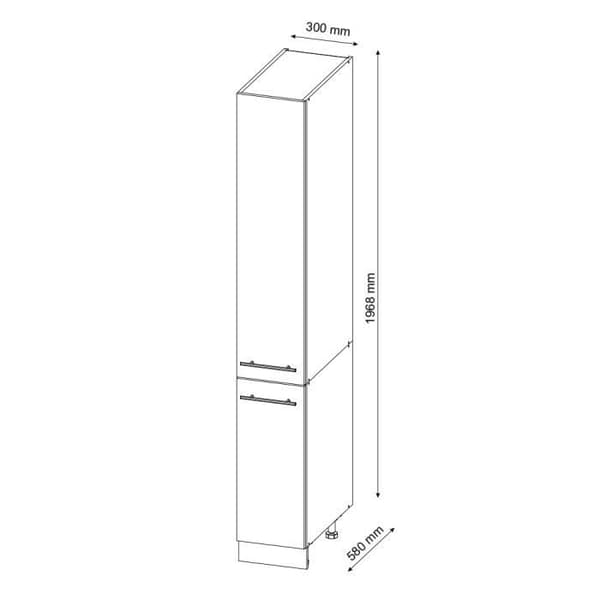 ViccoFame-Line medicinskåp köksmöbler, antracit Högglans, 30 cm