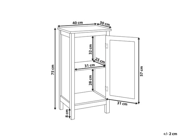 Badrumsskåp Vit MDF 30 x 75 cm Högt med Hyllor och Perforerade Dörrar Förvaring Badrum