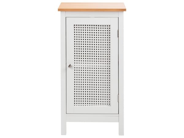 Badrumsskåp Vit MDF 30 x 75 cm Högt med Hyllor och Perforerade Dörrar Förvaring Badrum
