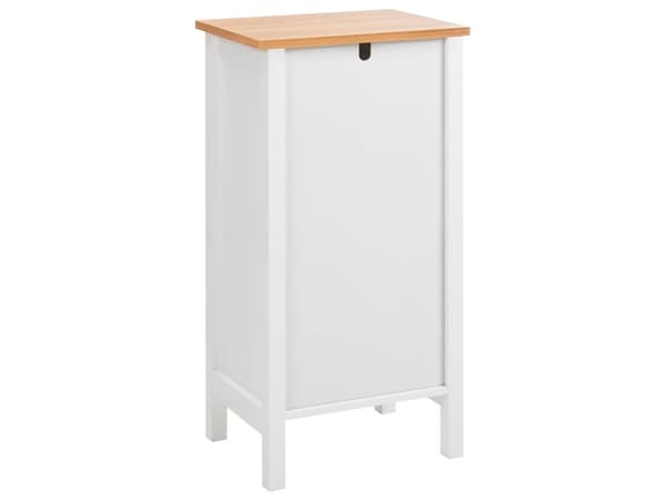 Badrumsskåp Vit MDF 30 x 75 cm Högt med Hyllor och Perforerade Dörrar Förvaring Badrum