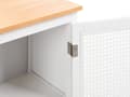 Miniatyrbild 7 av 10: Badrumsskåp Vit MDF 30 x 75 cm Högt med Hyllor och Perforerade Dörrar Förvaring Badrum
