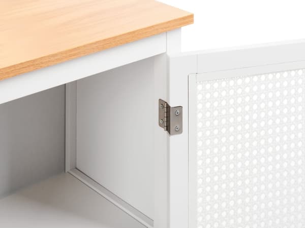 Badrumsskåp Vit MDF 30 x 75 cm Högt med Hyllor och Perforerade Dörrar Förvaring Badrum