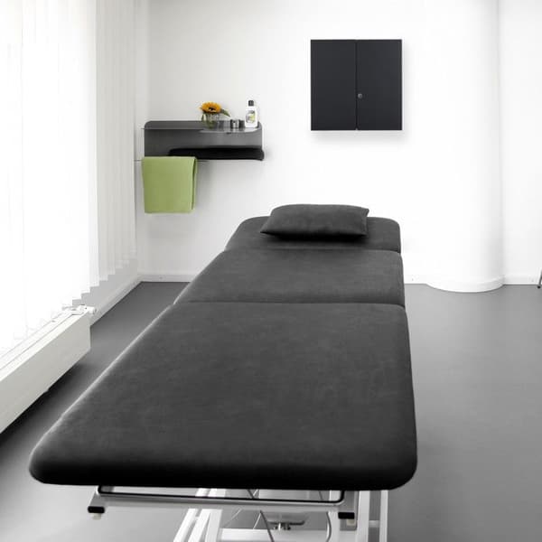 Relaxdays XXL medicinskåp, låsbart, 11 nivåer, stål, HLP: 53,5x53x19 cm, skåp med 2 dörrar, anthracite