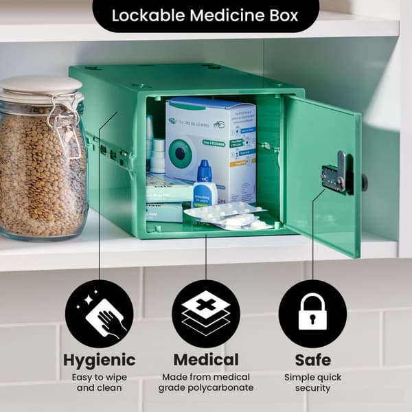 Lockabox One™ Låsbar Medicinskab - Opbevaringsboks med Tallås - Grøn