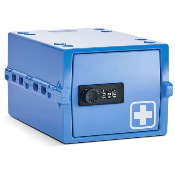 Lockabox Mini™ Säilytyslaatikko numeralukolla – Lukittava lääkekaappi – Sininen