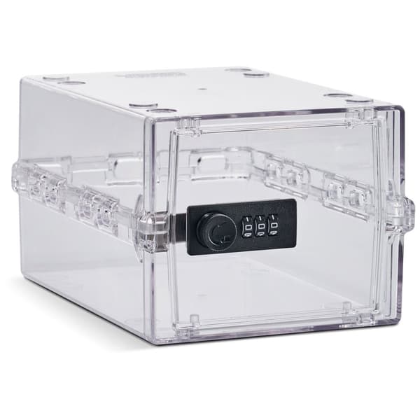 Lockabox Mini™ Förvaringslåda med kodlås – Låsbar medicinskåp – Transparent