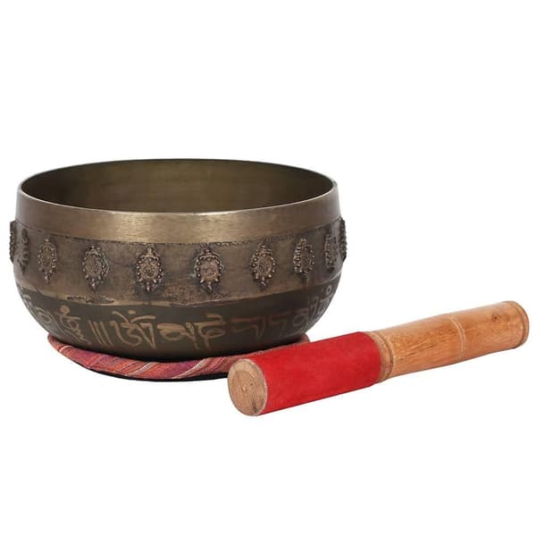 Something Different Buddha Singing Bowl Brass/Red/Brown One Size