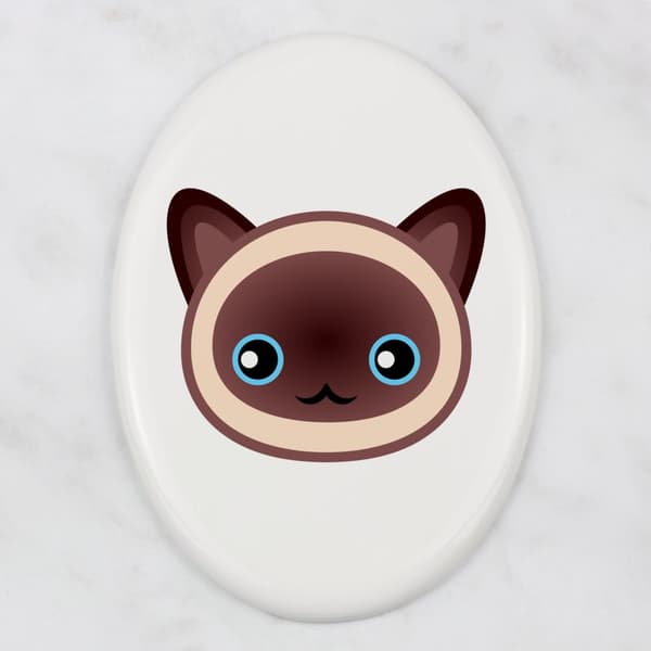 Siamese - keramisk gravsten med grafik och inskriptionen av varumärket Art-Dog