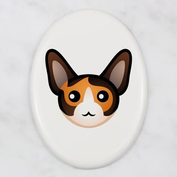 Cornish Rex - keramisk gravsten med grafik och märket Art-Dog
