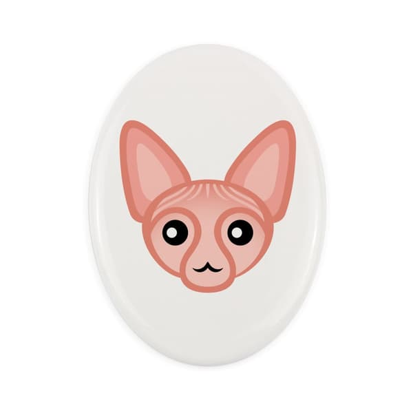 Sfinks - keramisk gravsten med grafik och inskriptionen av varumärket Art-Dog