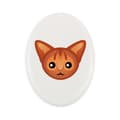 Miniatyrbild 1 av 4: Abyssinian - keramisk gravstensplatta med grafik och en inskription av varumärket Art-Dog