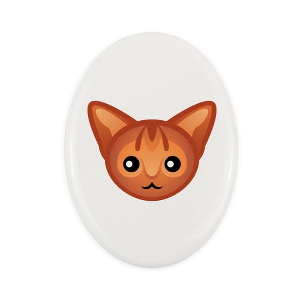 Abyssinian - keramisk gravstensplatta med grafik och en inskription av varumärket Art-Dog