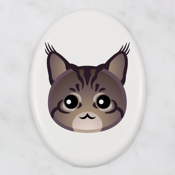 Maine Coon - keramisk gravsten med grafik och inskriptionen av varumärket Art-Dog