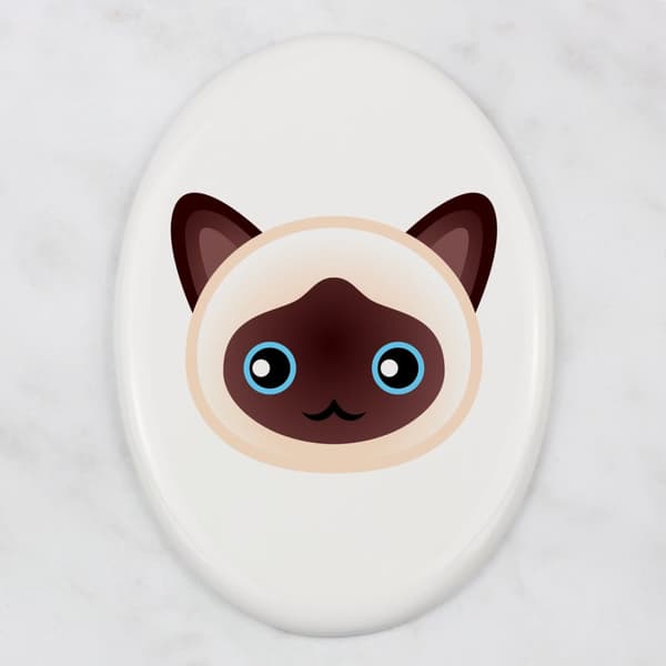 Birman - keramisk gravsten med grafik och inskriptionen av varumärket Art-Dog