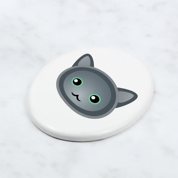 Nebelung - keramisk gravsten med grafik og inskriptionen af Art-Dog-mærket