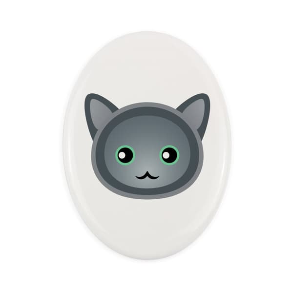 Nebelung - keramisk gravsten med grafik og inskriptionen af Art-Dog-mærket
