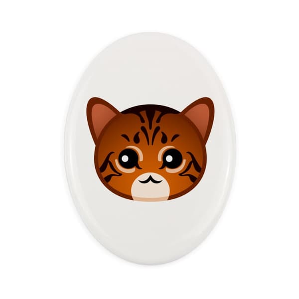 Toyger cat - keramisk gravsten med grafik och inskriptionen av varumärket Art-Dog