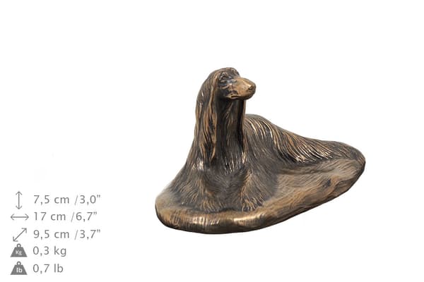 Afghan Hound - urna för hundaska, klassisk urna med statyett, elegant urna med hund av Art-Dog