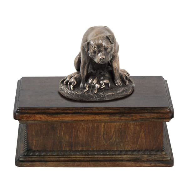 Rottweiler I - urna för hundaska, klassisk urna med statyett, elegant urna med hund av Art-Dog