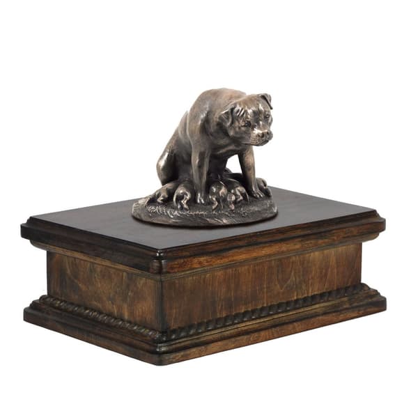 Rottweiler I - urna för hundaska, klassisk urna med statyett, elegant urna med hund av Art-Dog