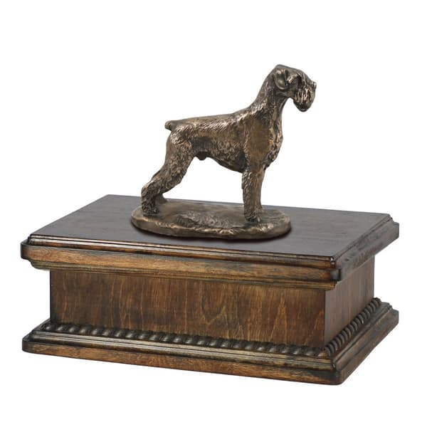 Schnauzer, Schnauzer I - urna för hundaska, klassisk urna med statyett, elegant urna med hund av Art-Dog