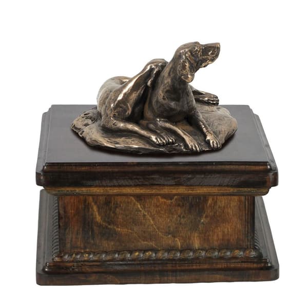 Weimaraner, Weimaraner - urna för hundaska, klassisk urna med statyett, elegant urna med hund av Art-Dog