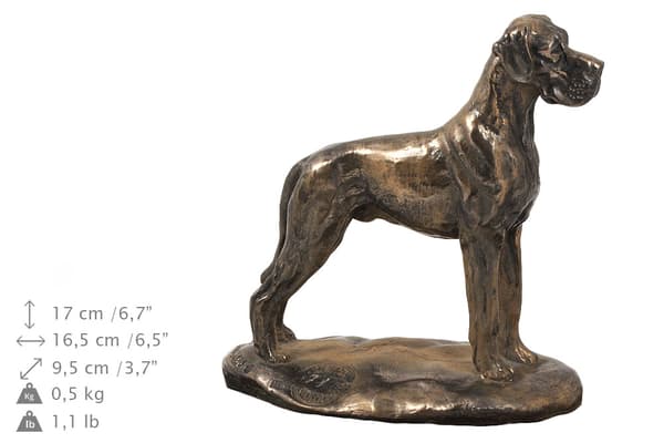 Great Dane II - urna för hundaska, klassisk urna med statyett, elegant urna med hund av Art-Dog