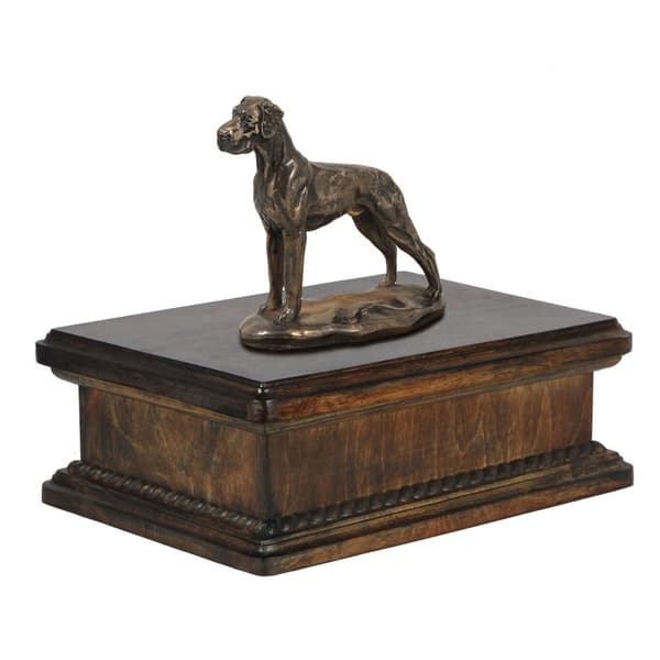 Great Dane II - urna för hundaska, klassisk urna med statyett, elegant urna med hund av Art-Dog
