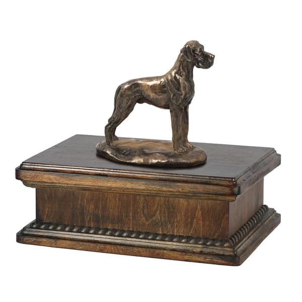 Great Dane II - urna för hundaska, klassisk urna med statyett, elegant urna med hund av Art-Dog