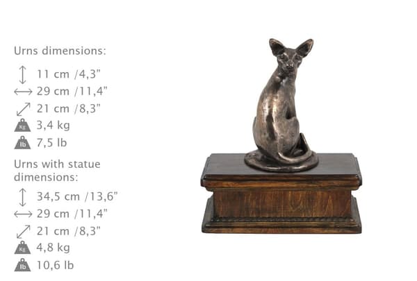 Egyptisk Mau-katt - urna för kattaska, klassisk urna med statyett, elegant urna med katt av Art-Dog
