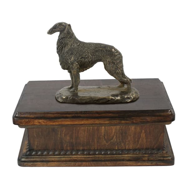 Ryska Borzoi, Borzoi, Barzoi IV - urna för hundaska, klassisk urna med statyett, elegant urna med hund av Art-Dog