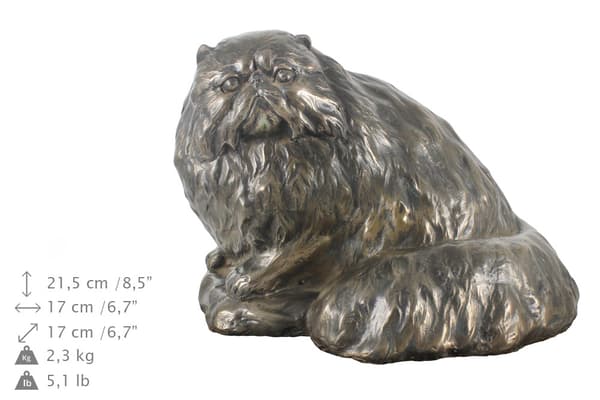 Persisk - urna för kattaska, klassisk urna med statyett, elegant urna med katt av Art-Dog