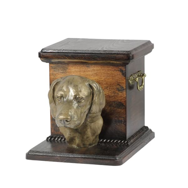 Weimaraner, Weimaraner - urna för hundaska med statyett, elegant urna för en hund, unik urna med hundbyst av Art-Dog