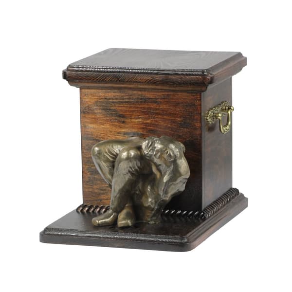 Bulldog - urna för hundaska med statyett, elegant urna för en hund, unik urna med hundbyst av Art-Dog