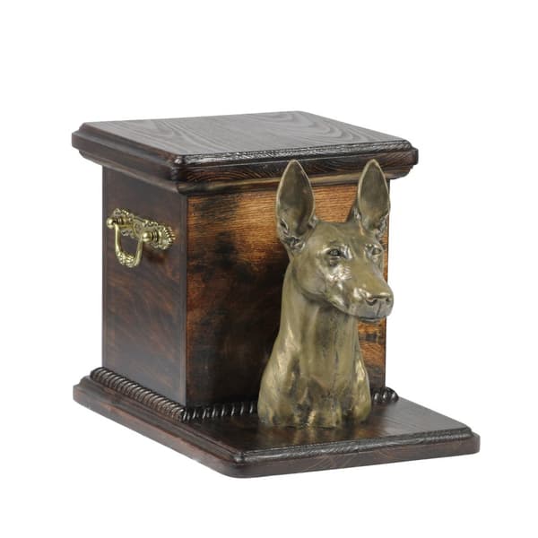 Faraos hund, maltesisk vinthund - urna för hundaska med statyett, elegant urna för en hund, unik urna med hundbyst av Art-Dog