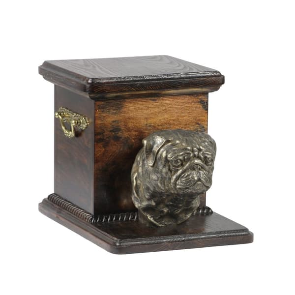 Pug, Pug, Carlin - en urna för hundaska med en statyett, en elegant urna för en hund, en unik urna med en hundbyst av Art-Dog