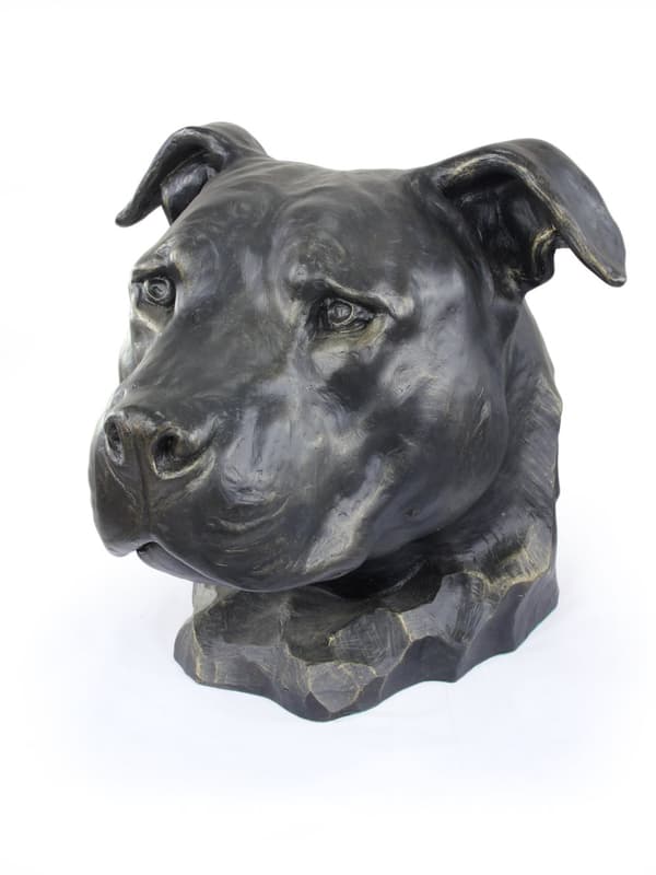 American Staffordshire terrier, Amstaff, Amstaf I - urna för hundaska, hundbyst, stort hundhuvud för trädgården av Art-Dog