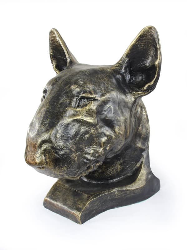 Bull Terrier, Bull Terrier - urna för hundaska, hundbyst, stort hundhuvud för trädgården av Art-Dog