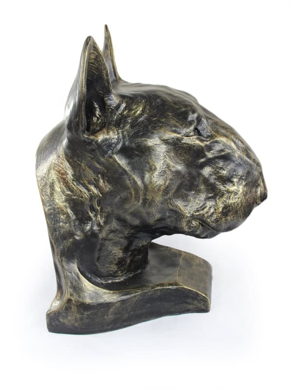 Bull Terrier, Bull Terrier - urna för hundaska, hundbyst, stort hundhuvud för trädgården av Art-Dog