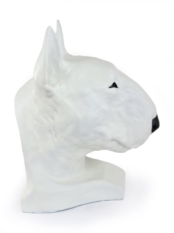 Bull terrier, Bull Terrier I - urna för hundaska, hundbyst, stort hundhuvud för trädgården av Art-Dog