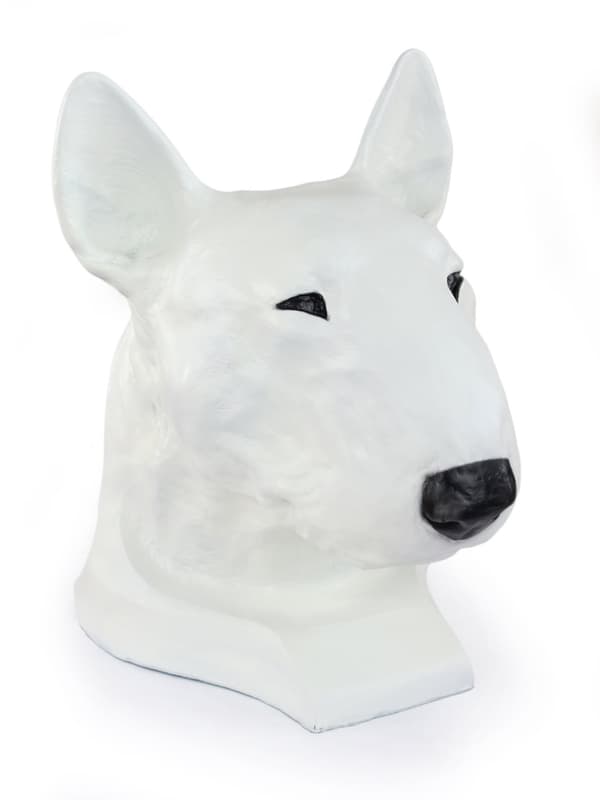 Bull terrier, Bull Terrier I - urna för hundaska, hundbyst, stort hundhuvud för trädgården av Art-Dog