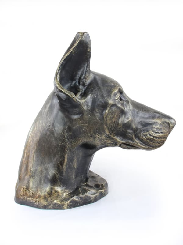 Doberman, Dobermann - urna för hundaska, hundbyst, stort hundhuvud för trädgården av Art-Dog