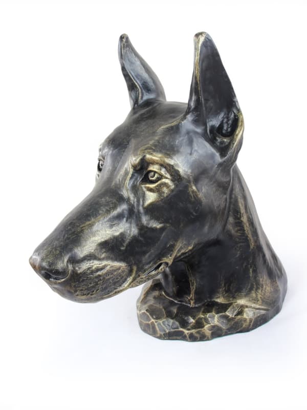 Doberman, Dobermann - urna för hundaska, hundbyst, stort hundhuvud för trädgården av Art-Dog