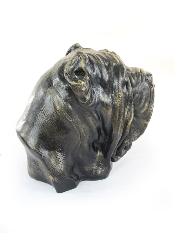 Napolitansk mastiff, napolitansk mastiff, Mastino napoletano - urna för hundaska, hundbyst, stort hundhuvud för trädgården av Art-Dog