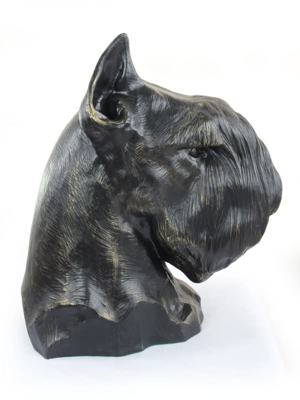 Schnauzer, Schnauzer - urna för hundaska, hundbyst, stort hundhuvud för trädgården av Art-Dog