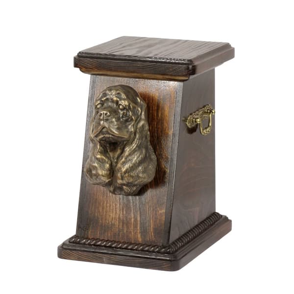 American Cocker Spaniel - urna för hundaska, elegant urna med statyett, souvenirurna med hundbyst av Art-Dog