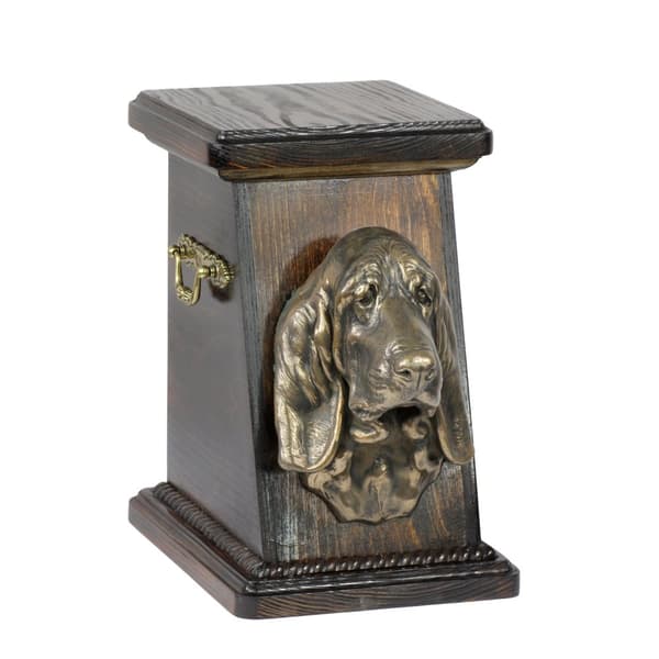 Basset Hound - urna för hundaska, elegant urna med statyett, souvenirurna med hundbyst av Art-Dog