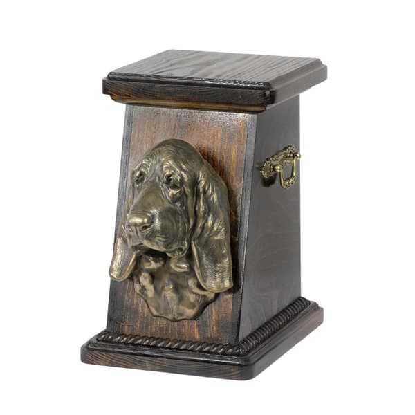 Basset Hound - urna för hundaska, elegant urna med statyett, souvenirurna med hundbyst av Art-Dog