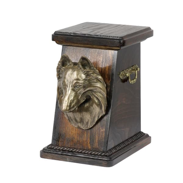 Belgian Shepherd Dog, Belgian Mountain Dog - urna för hundaska, elegant urna med statyett, souvenirurna med hundbyst av Art-Dog